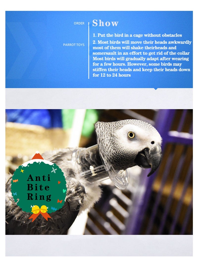 سيوسي طوق الطيور الحيوانات الأليفة الببغاء مكافحة لدغة طوق مكافحة انتزاع ريشة لعق التئام الجروح السلامة العملي غطاء الرقبة - Image 5