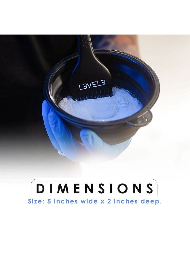 لمستوى 3 وعاء تلوين قابل للطي من المستوى 3 - يُستخدم للخلط والصباغة وجميع احتياجات التلوين - مقاوم للمبيضات والمواد الكيميائية - حجم صغير لسهولة الاستخدام (أسود) - Image 4