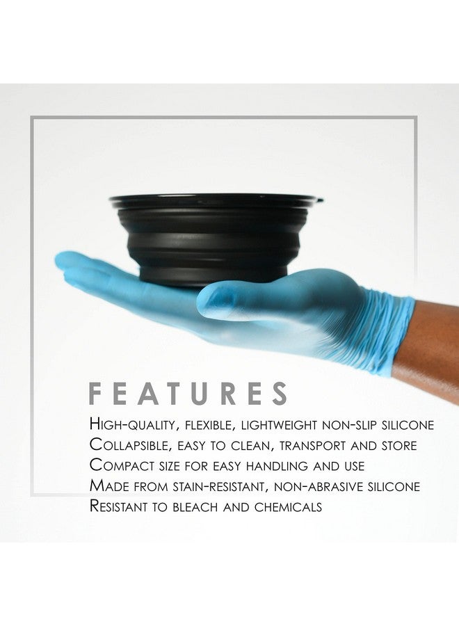 لمستوى 3 وعاء تلوين قابل للطي من المستوى 3 - يُستخدم للخلط والصباغة وجميع احتياجات التلوين - مقاوم للمبيضات والمواد الكيميائية - حجم صغير لسهولة الاستخدام (أسود) - Image 2