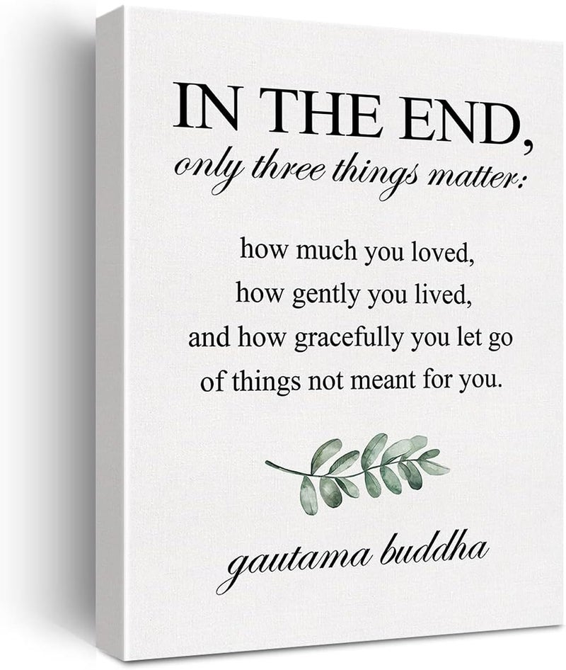 JerLoe In the End Buddha Quote Canvas Wall Art - Image 1