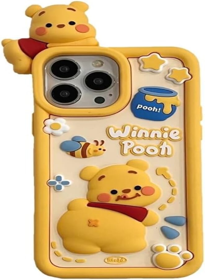 Next Next store 3D Cartoon Silicone Case Compatible with iPhone 15 Pro Max Cute Cartoon Animal Character Anti-Fall Silicone Protective Cover (iPhone 15 Pro Max) (Style 7)