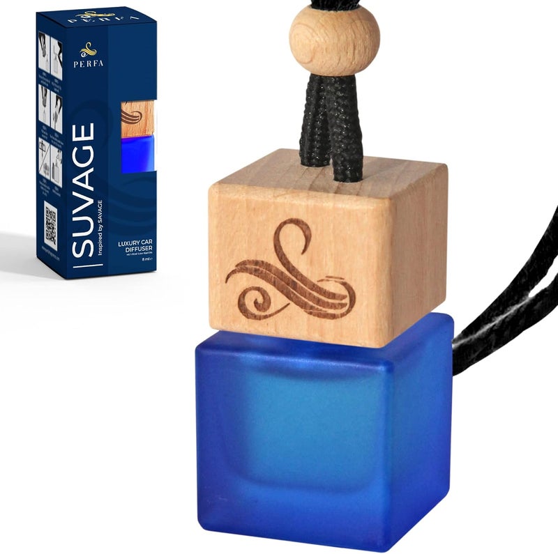 Perfa Solvère Car Air Freshener for Men | Perfume Style Freshener with Solvère Fragrance | Strong Freshener with Odour Eliminating Technology with Vent Clip | Car Air Freshener by - Image 1