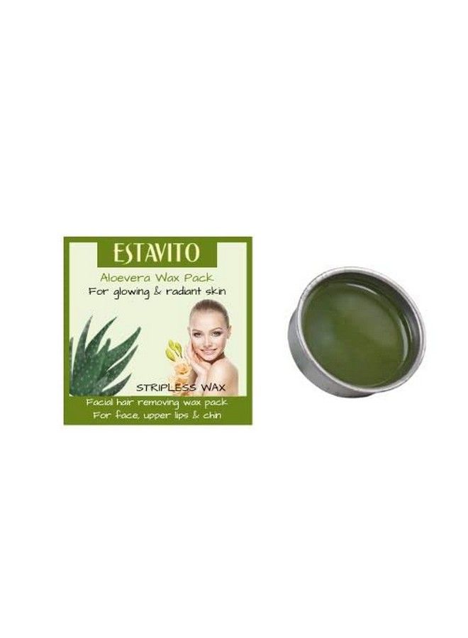 ESTAVITO Aloevera Wax Pack 80 Gms ; Katori Wax ; Facial Hair Removing Wax Pack ; For Faceupper Lips And Chin ; Get Free Spatula ; - Image 1