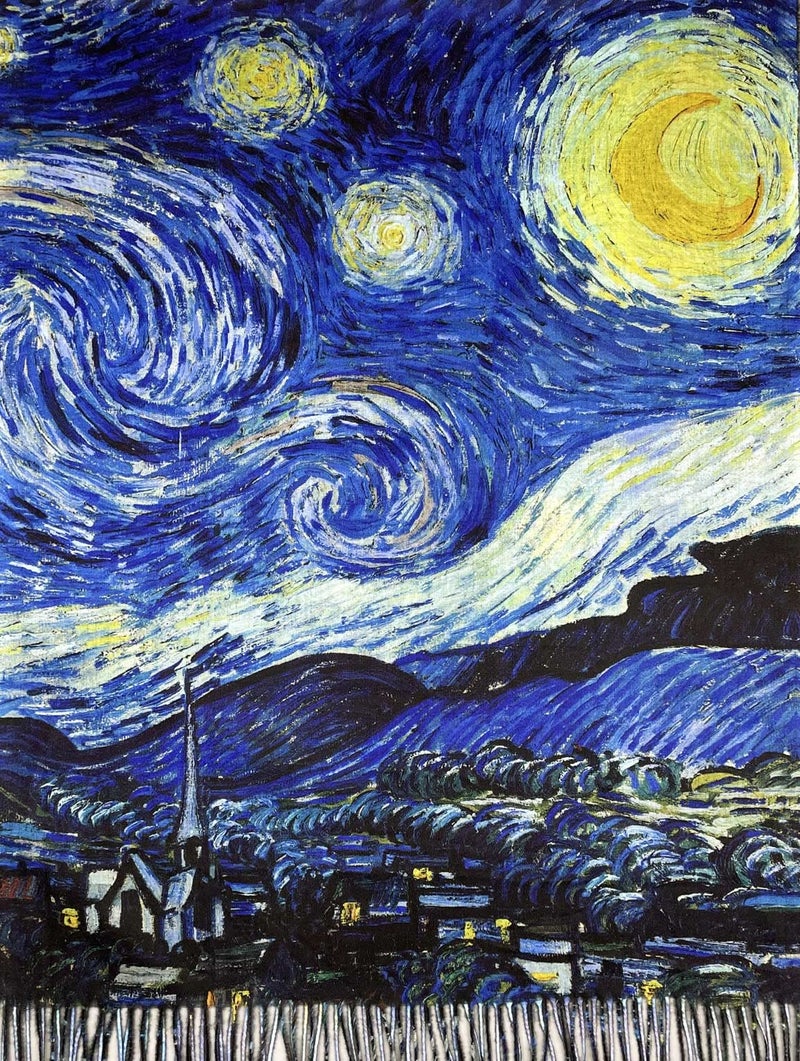 VENVSBEE Reversible Scarf Soft Large Shawl Wrap Blanket Double Sided Art Print Warm Pashmina Stoles Klimt Van Gogh Gifts-02 - Image 5