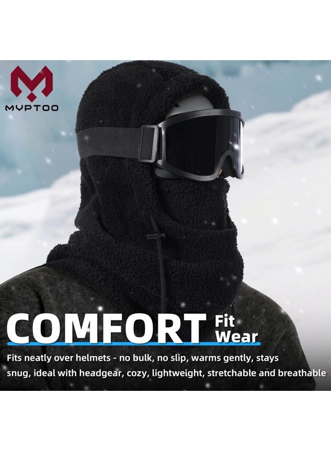 MVPTOO Balaclava Fleece Ski Mask for Men Women Winter Face Masks Windproof Hooded Scarf Cold Weather Hat Neck Warmer(Black), Pink, One size - Image 4