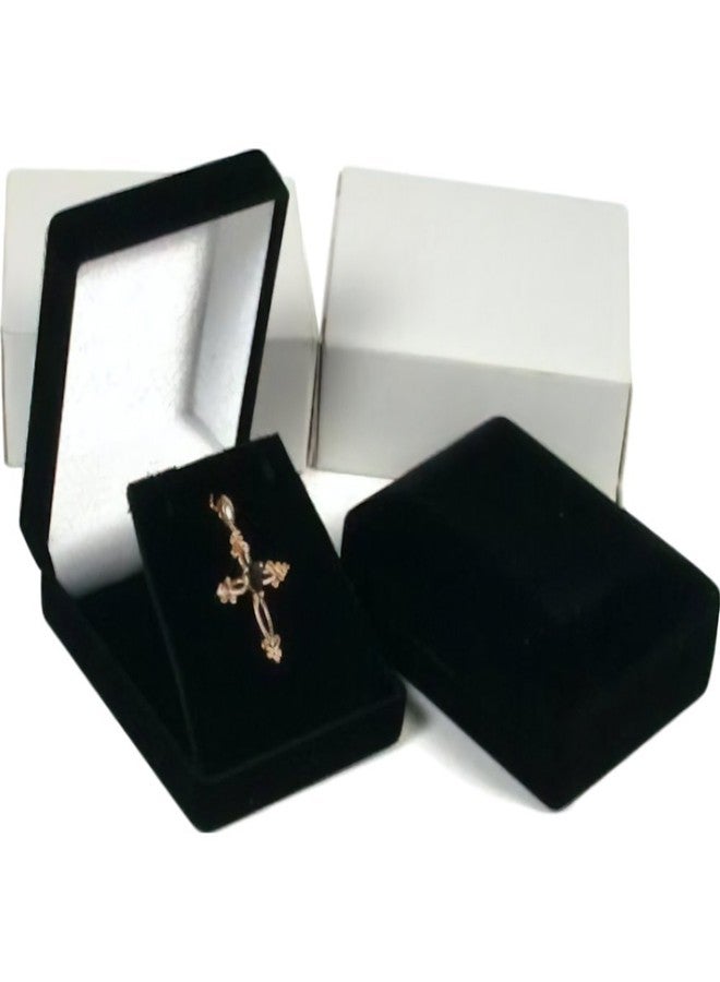 FindingKing 2 Necklace Pendant Gift Boxes Jewelry Displays Black