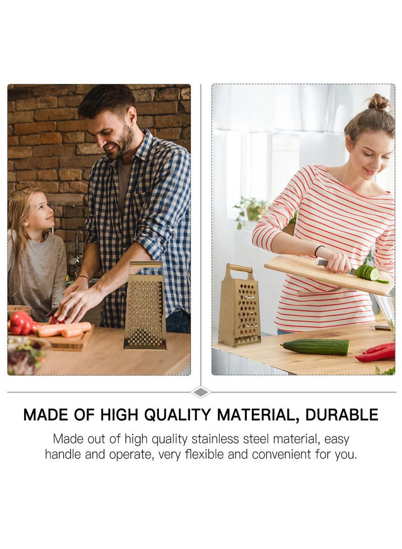 Bluejw Cheese Grater Stainless Steel Shredder Kitchen 4 Sides Grater Cooking Slicer Onion Household Potato Vegetables Cheeseits - Image 4