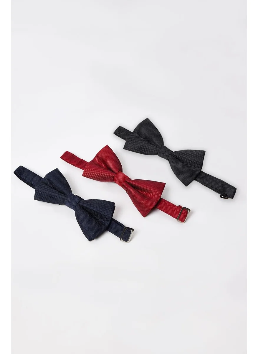 Tudors 3-Pack Dobby Black-Red-Navy Blue Men's Bow Tie