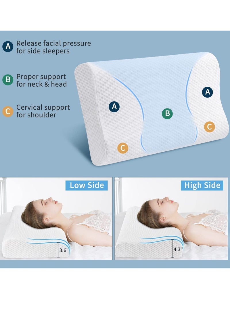 Ergonomic Cervical Orthopedic Sleep Neck Pillow for Neck Shoulder Pain, Side Sleeper Neck Contour Support Memory Foam  - Image 5