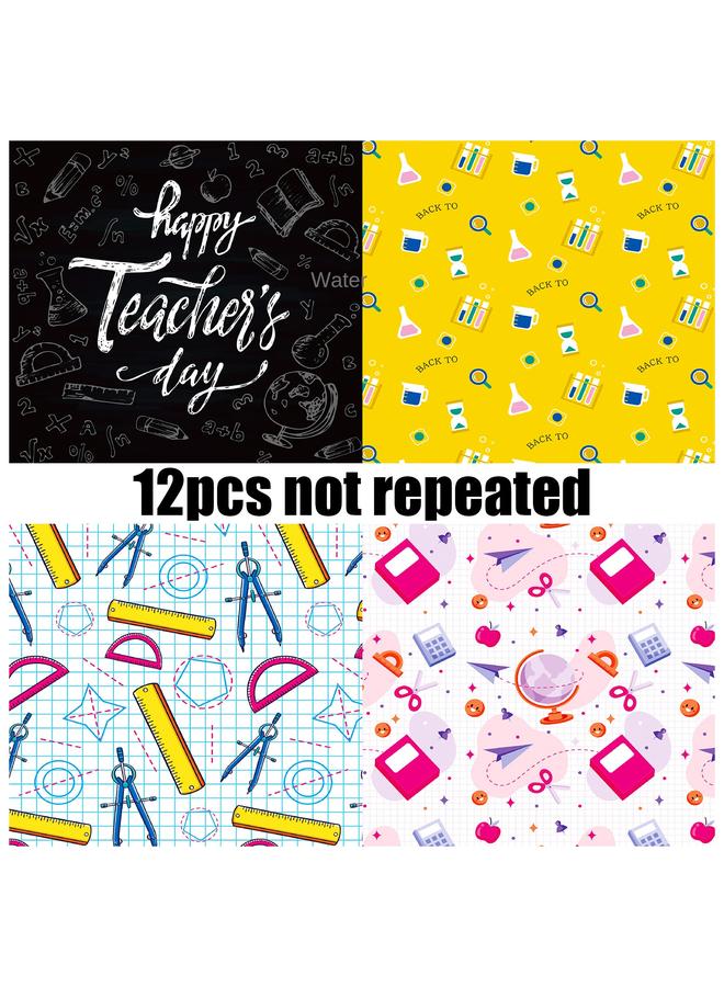 12 Sheets Of Thanksgiving Teacher Teacher's Day Material Paper Handbook Manual Diy Tailoring Background Decoration Material - Image 4