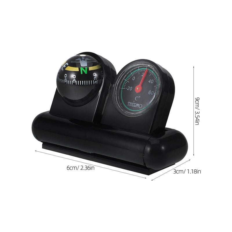Rotatable Car Compass Thermometer Dashboard Mount for Boat Motorcycle Easy Installation - Image 3