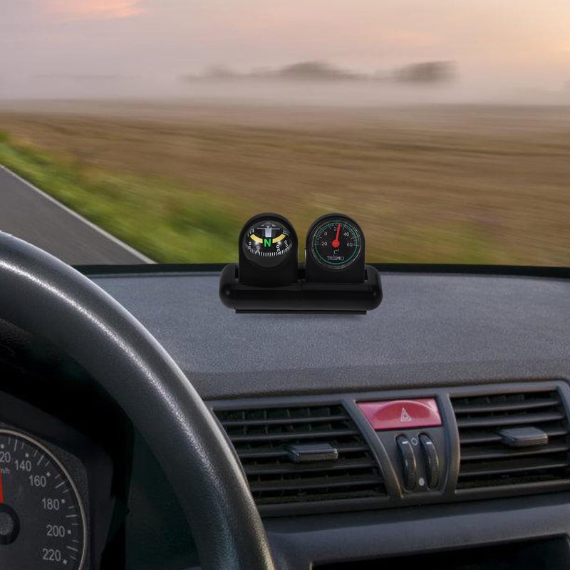 Rotatable Car Compass Thermometer Dashboard Mount for Boat Motorcycle Easy Installation - Image 5