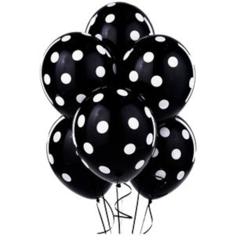 Evisha Big Size Polka dot Black & White Balloons, Theme Party, Party Decoration, Birthday Party Pack of 25 - Image 3