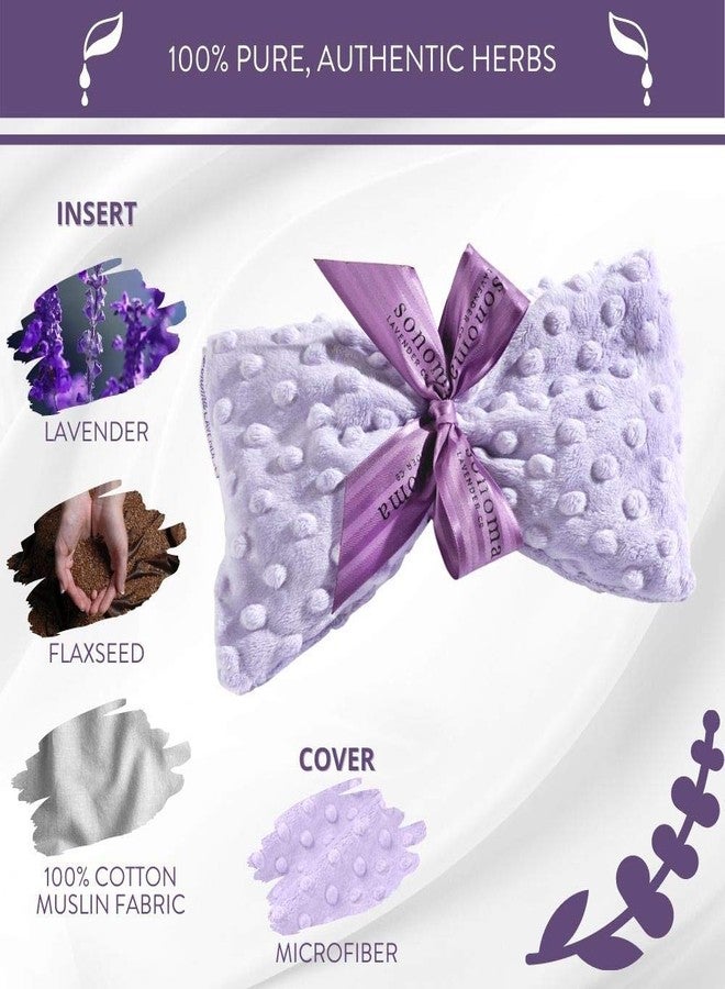Sonoma Lavender قناع سبا لافندر سونوما، وسادة عين للعلاج بالروائح قابلة للتسخين/التبريد مع إدخال بذور الكتان المنقوعة باللافندر، ضغط للعين لتخفيف التوتر مع غطاء قابل للإزالة والغسل (نقطة بنفسجية) - Image 4