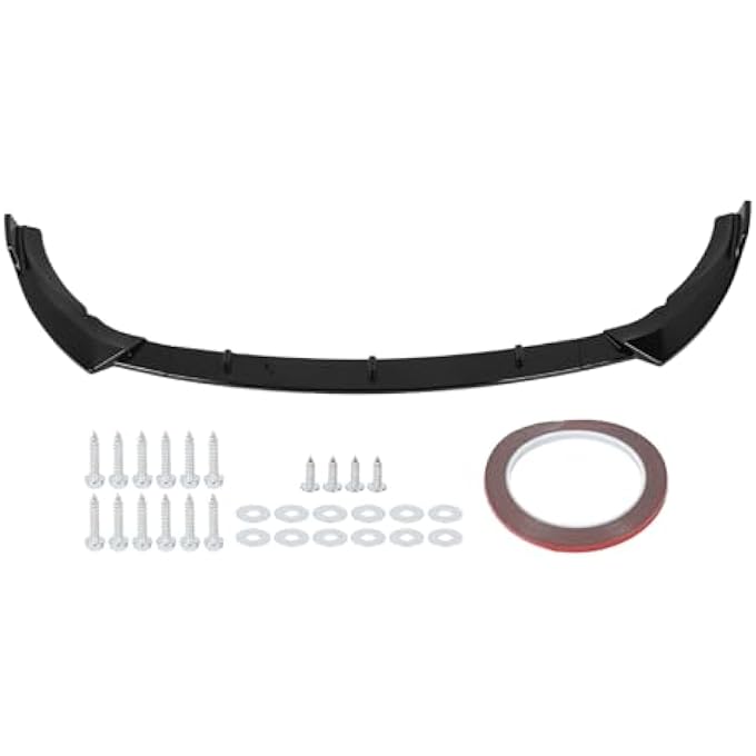 Luocute Front Bumper Lip, Front Bumper Lip Spoiler Air Chin Body Kit Splitter, Erodynamic Guard Protector Chin Spoiler Body Kit Replacement for C Class W205 C205 S 205 (Glossy Black) - Image 5