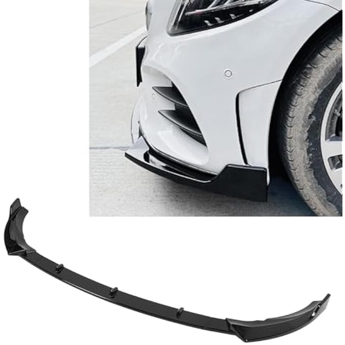 Luocute Front Bumper Lip, Front Bumper Lip Spoiler Air Chin Body Kit Splitter, Erodynamic Guard Protector Chin Spoiler Body Kit Replacement for C Class W205 C205 S 205 (Glossy Black) - Image 4