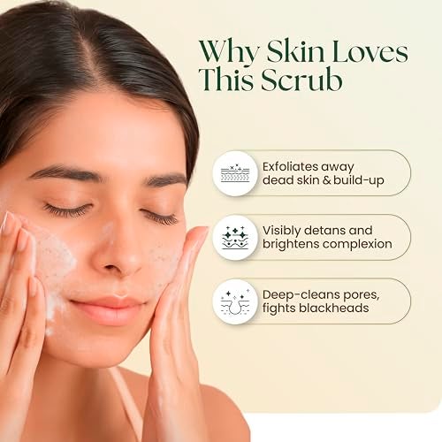 Moha Walnut Face Scrub with Walnut Powder & Aloe Vera | Gentle Exfoliating Scrub for Glowing Skin & Smooth Texture | Dual-Action Polish for Deep Cleansing & Pore Purifying | Face Scrub for Men & Women for Radiant, Refreshed Skin - 100g - Image 4