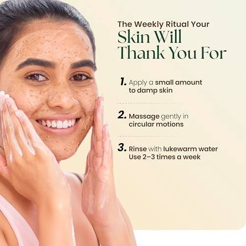 Moha Walnut Face Scrub with Walnut Powder & Aloe Vera | Gentle Exfoliating Scrub for Glowing Skin & Smooth Texture | Dual-Action Polish for Deep Cleansing & Pore Purifying | Face Scrub for Men & Women for Radiant, Refreshed Skin - 100g - Image 5