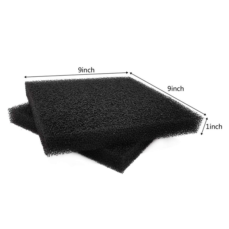 Hipanda Filter Foam Sponges, Bio Sponge Filter Media Pad, Cut-to-Size Foam for Aquarium Fish Tank (9" x 9" x 1",2pcs) - Image 2