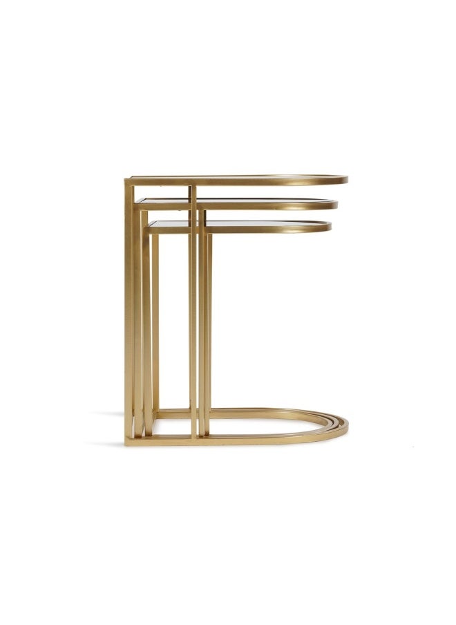 Pan Home طقم طاولات رافي مكون من 3 مرايا - ذهبي  - Image 1