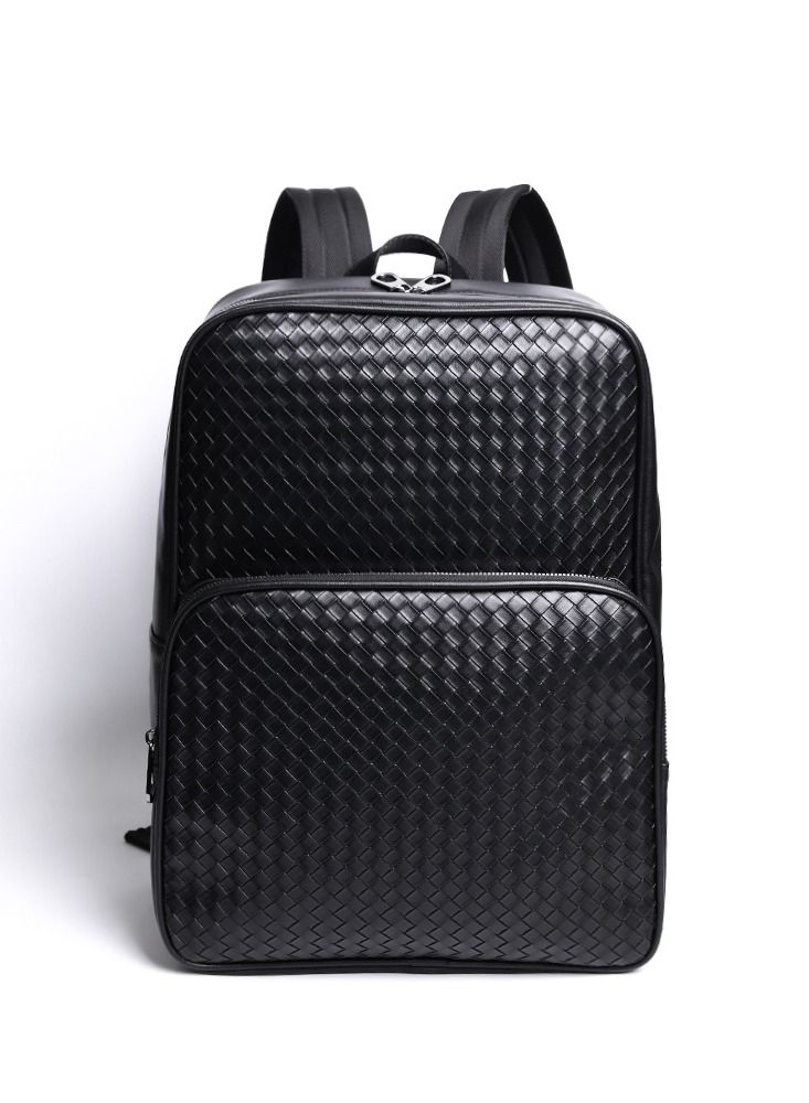 Leather Laptop Backpack for Men Women, School College Book bag Casual Travel Daypack - Image 1