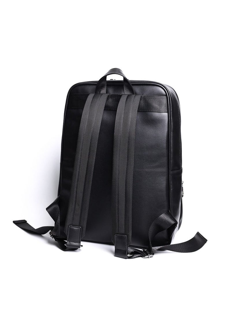 Leather Laptop Backpack for Men Women, School College Book bag Casual Travel Daypack - Image 3
