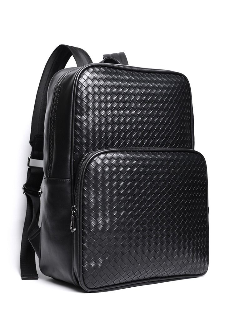 Leather Laptop Backpack for Men Women, School College Book bag Casual Travel Daypack - Image 2
