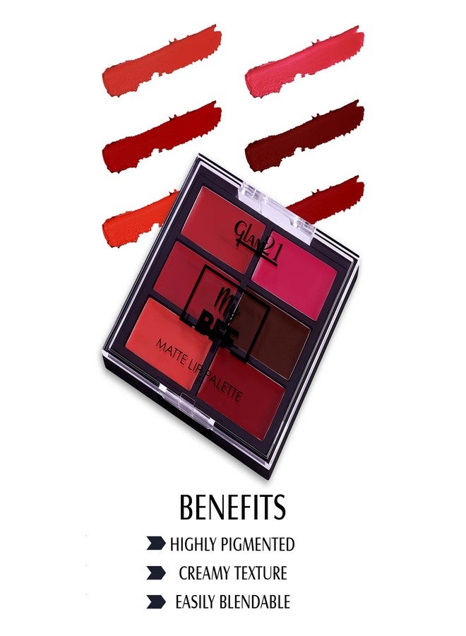 Glam 21 Glam21 My BFF Matte Lip Palette | 6 Lipstick Colors | Travel Friendly Lip Palette | Creamy Matte Finish - 9 Gm | Brights-03 - Image 4