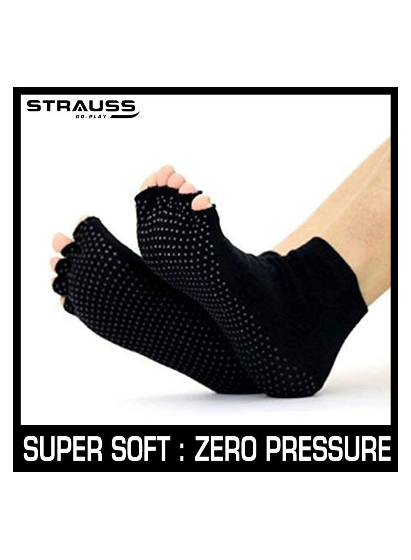 اسم المحتوى ناريلا 5 أزواج من جوارب اليوجا لسجادة اليوغا للتمارين الرياضية غير القابلة للانزلاق ، لجوارب بيلاتيس بدون أصابع ومضادة للانزلاق ومثبتة - اللياقة البدنية والرقص والباري والباليه والهوائي مقاس واحد يناسب الجمي - Image 4