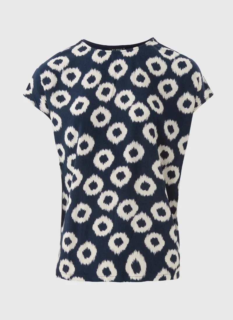 Matalan Et Vous Navy Scratch Jersey Back Top