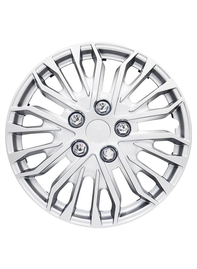 EMTC Pack of 4 EM-3141 Taiwan Wheel Cover | 13" Inch | Silver Universal Nested Style  - Image 2
