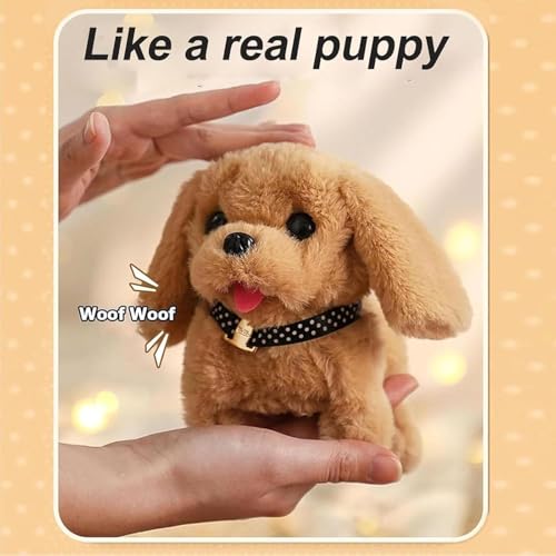 GITGRNTH (2 Pcs White + Brown Walking Talking Dog Toy Jumping, Nose Twitch, Barking & Voice Repeat, Battery Operated Walking Talking Dog Toy with Sound for Girls & Boys & Kids & Toddlers - Image 2