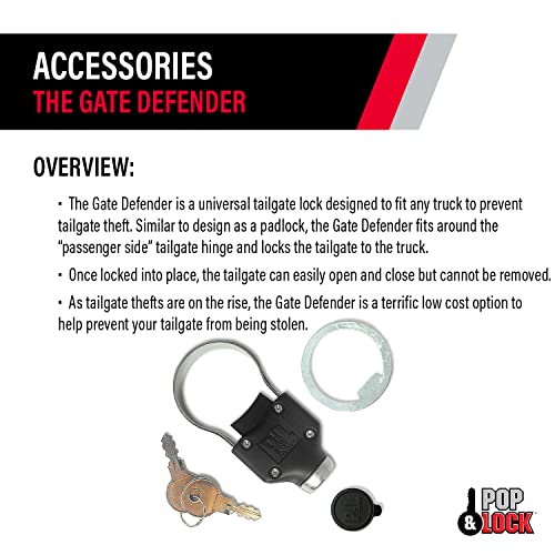 Pop & Lock Universal Black Tailgate Lock, Key Lock, PL9900, The Gate Defender, Truck Theft Prevention, Made in USA - Image 4
