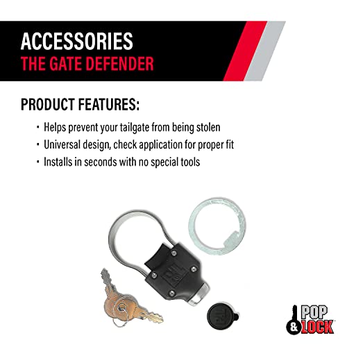 Pop & Lock Universal Black Tailgate Lock, Key Lock, PL9900, The Gate Defender, Truck Theft Prevention, Made in USA - Image 3