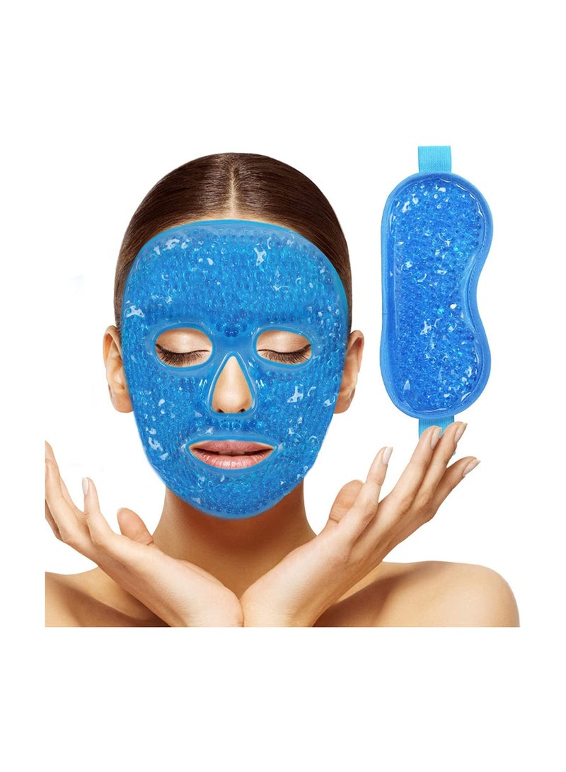 Generic 2-Piece Gel Beads Face Eye Masks Kit Hot Cold Cooling Ice Heat Facial Pack Therapy - Image 1