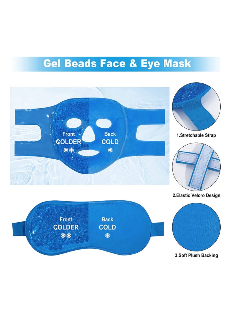 Generic 2-Piece Gel Beads Face Eye Masks Kit Hot Cold Cooling Ice Heat Facial Pack Therapy - Image 2