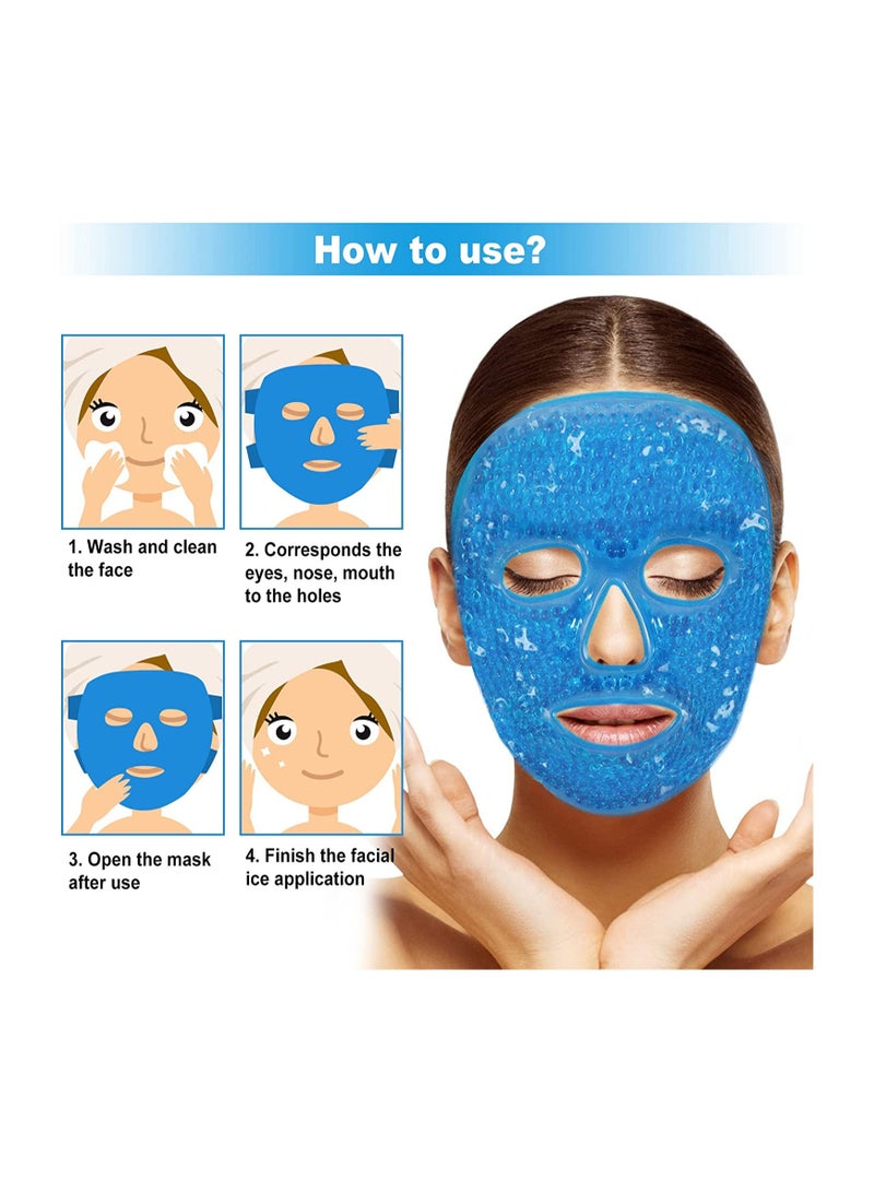 Generic 2-Piece Gel Beads Face Eye Masks Kit Hot Cold Cooling Ice Heat Facial Pack Therapy - Image 5