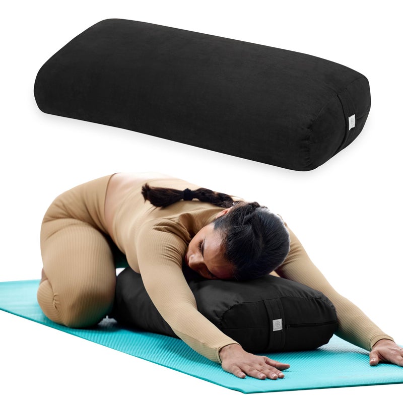 Gaiam Yoga Bolster - Long, Rectangular Meditation Pillow - Supportive Cushion for Restorative Yoga and Sitting on the Floor - Built-In Carrying Handle - Machine Washable Cover' - Image 1