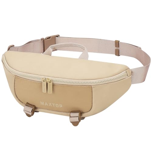 MAXTOP Large Crossbody Fanny Pack Sling Bag for Workout Traveling Running Casual HandsFree Wallets Waist Pack Passport Bag Carrying All PhonesCamel - Image 1