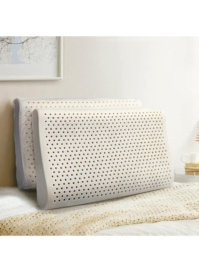 طقم مكون من قطعتين وسائد لاتكس طبيعي بتقنية دعم المناطق الثلاث ونوم مريح لجميع الوضعيات - Image 1