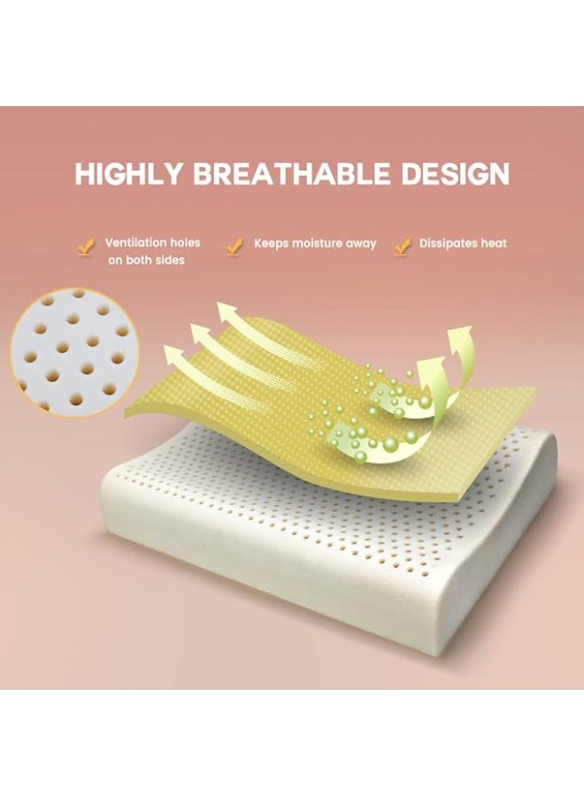 طقم مكون من قطعتين وسائد لاتكس طبيعي بتقنية دعم المناطق الثلاث ونوم مريح لجميع الوضعيات - Image 4