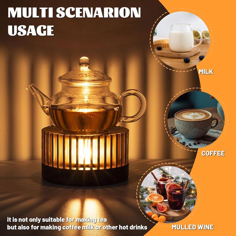 مدفأة إبريق الشاي Inmorven، سبائك الألومنيوم والخشب، (ذهبي) - Image 2