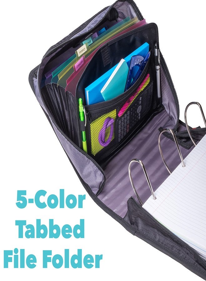 Case it King Size Mighty Zip Tab Binder, 3 Rings, 4" Capacity, 11 X 8.5, Blue - Image 3