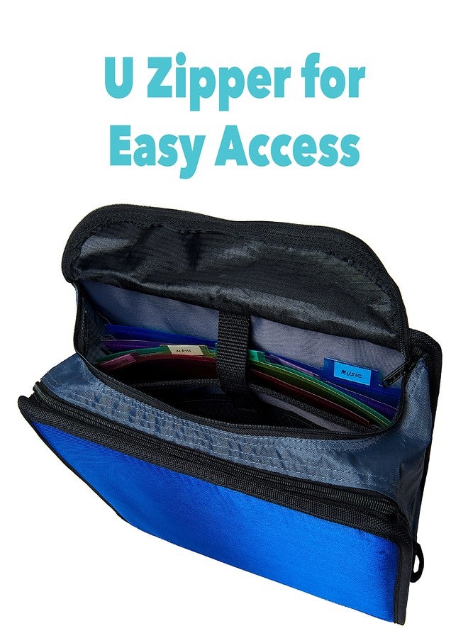 Case it King Size Mighty Zip Tab Binder, 3 Rings, 4" Capacity, 11 X 8.5, Blue - Image 4
