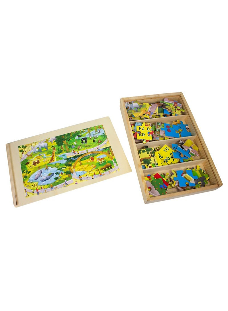 Qisiwei Wooden Puzzles in a Beautiful Wooden Box, a Fun and Entertaining Game to Develop the Child's Skills, Containing 28 pieces - Image 2