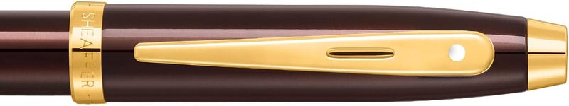 SHEAFFER قلم رولر شيفر 100 9370 بني قهوة لامع مع حواف ذهبية PVD متوسط - Image 4