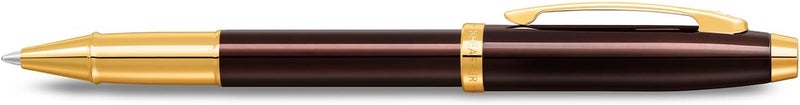 SHEAFFER قلم رولر شيفر 100 9370 بني قهوة لامع مع حواف ذهبية PVD متوسط - Image 5