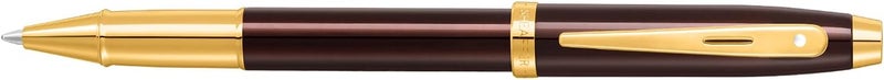SHEAFFER قلم رولر شيفر 100 9370 بني قهوة لامع مع حواف ذهبية PVD متوسط - Image 3