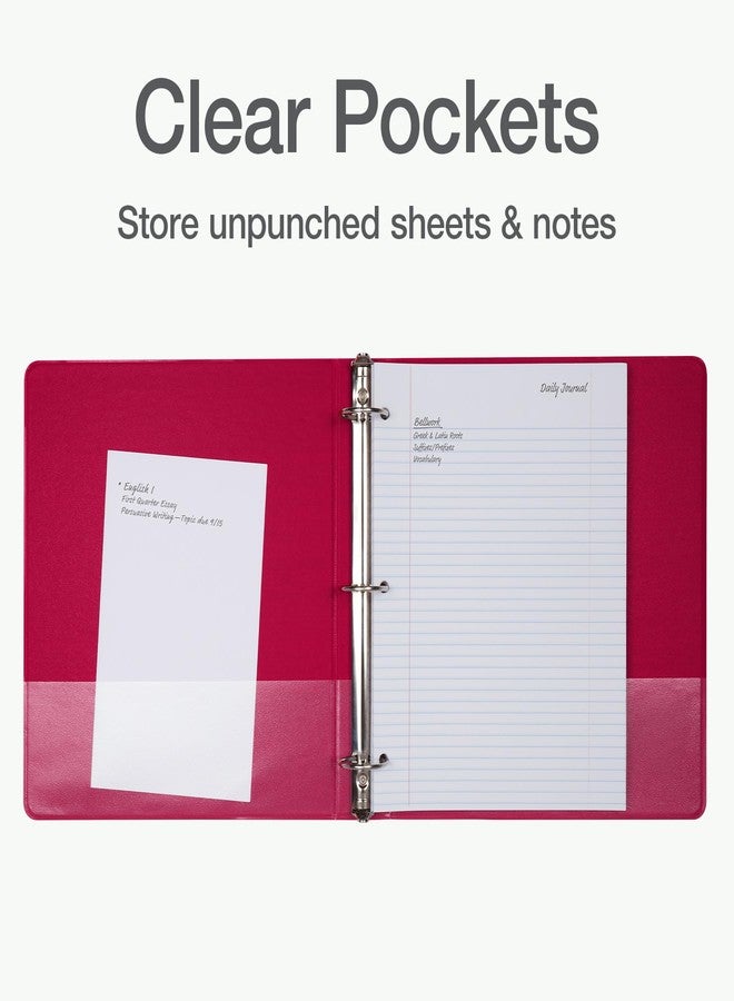 Cardinal 3 Ring Binders, Binders for School and Office, Durable 1 Inch, Round Rings, Holds 225 Sheets, ClearVue Presentation View, Non-Stick, Assorted Colors, 4 Pack (1017672) - Image 3