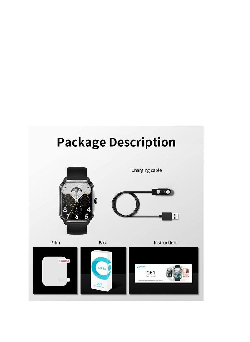 ColMi Smart Watch For Men Women  Full Screen Bluetooth Calling Heart Rate Sleep Monitor 100+ Sport Models  - Image 5